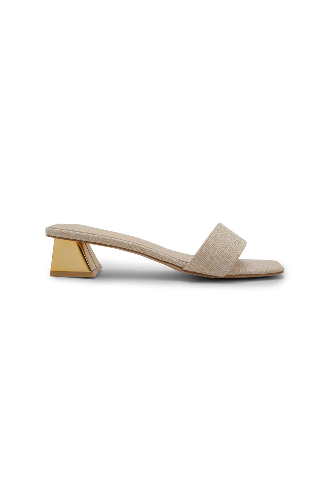 Women Beige Textured Mule