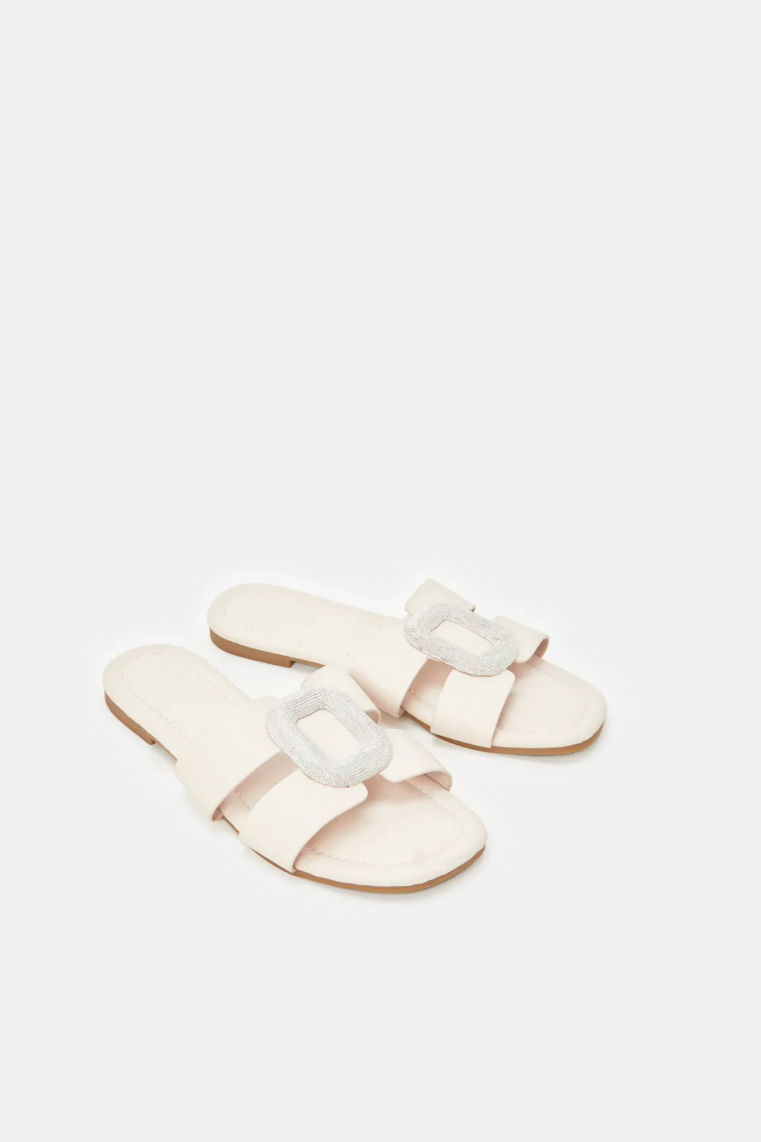 Women Ivory Buckle Mule