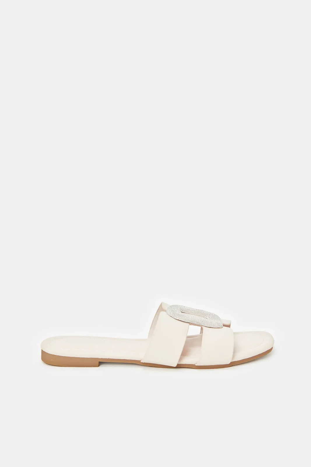 Women Ivory Buckle Mule