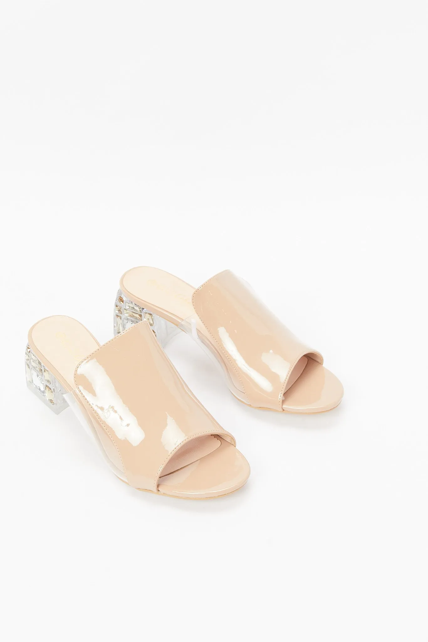 Women Pink Embellished Block Heel Mule